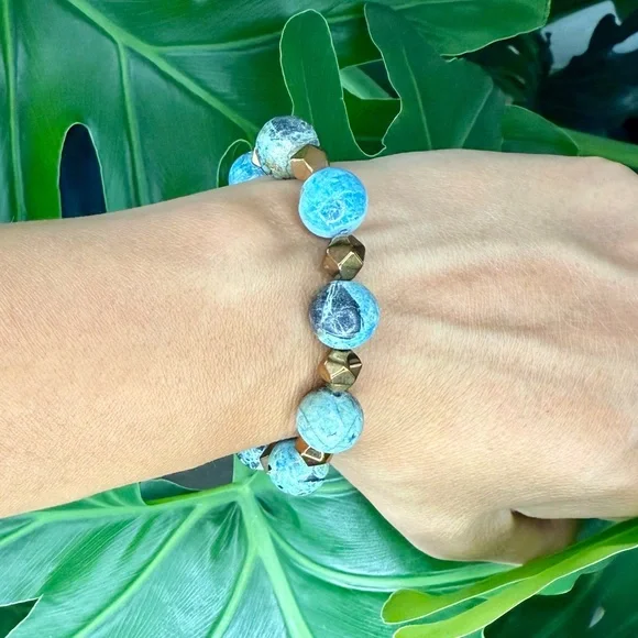 Jasper & Hematite bracelet (one) - Picture 4 of 8